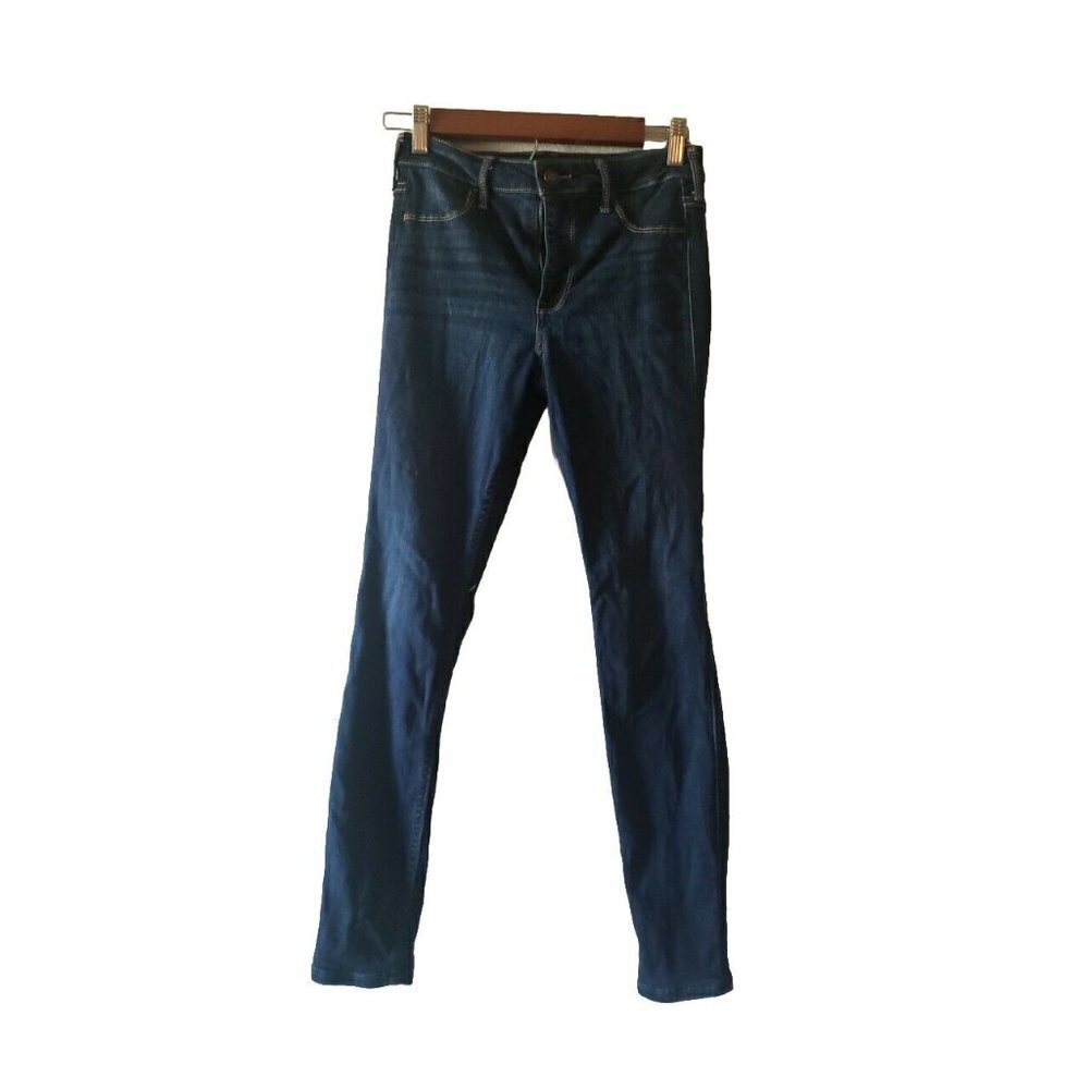 Hollister Girls 5S 27x26 Dark Blue Stretch Fade Wash Denim High Rise Jeans